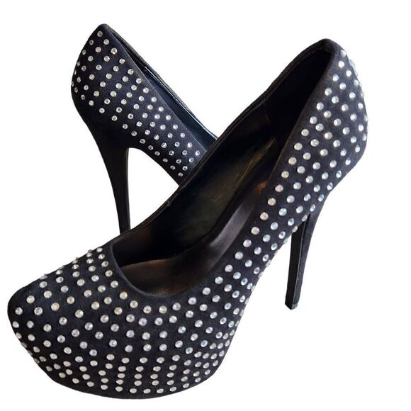 CANDIES Women's Sexy Plarform Rhinestone Stiletto Pumps Size 9 - Picture 1 of 5